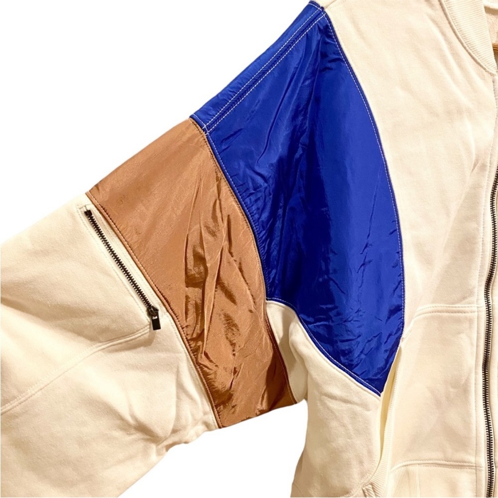Free People Movement Hot Track Stripe Varsity Jacket Size L in Ivory Combo NWT - Picture 9 of 14